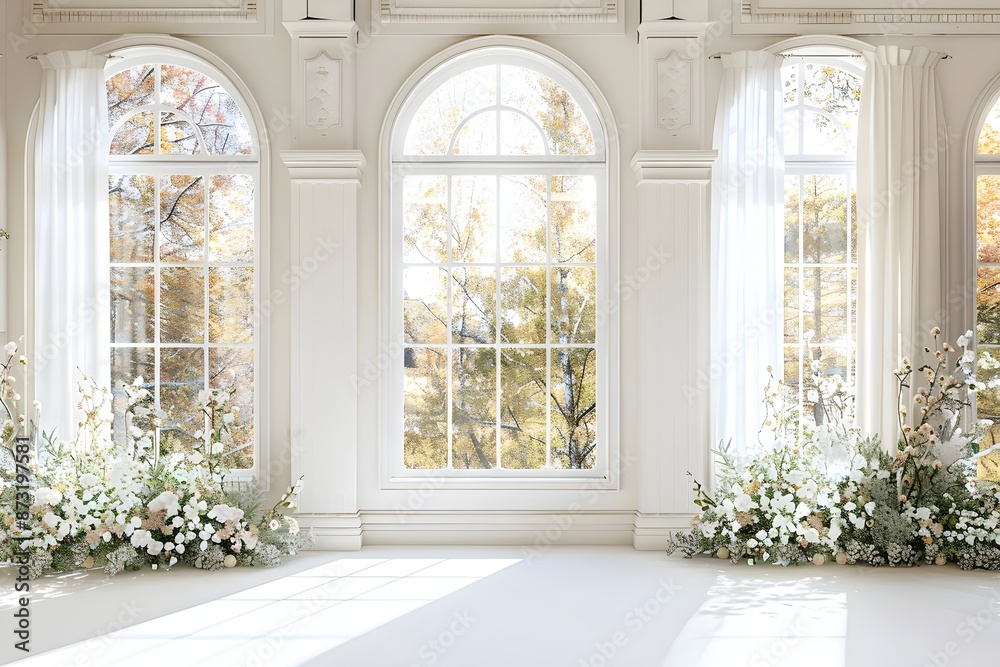 Background wedding with floral and view outside the garden fall generative AI
Background wedding with floral and view outside the garden fall generative AI