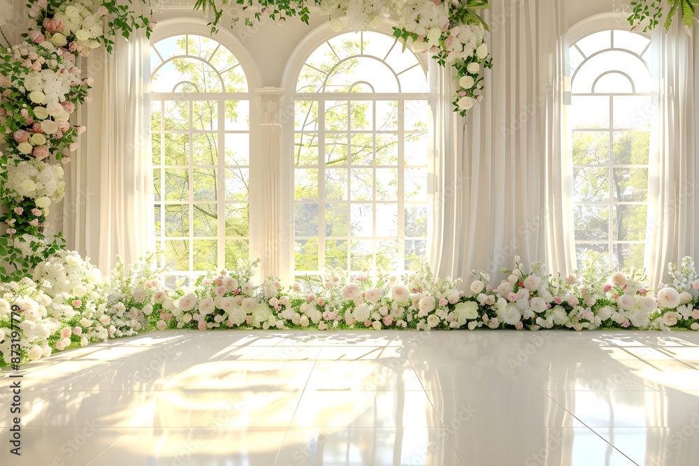 Background wedding with floral and view outside the garden fall generative AI
Background wedding with floral and view outside the garden fall generative AI