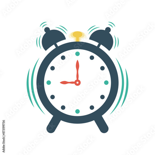 Alarm clock ringing and vibrating