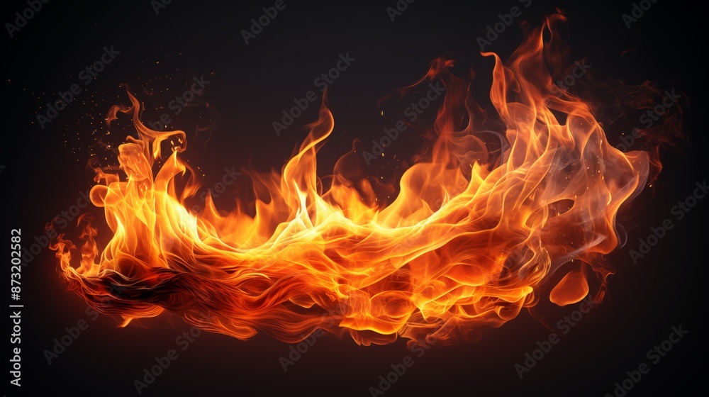 A Dynamic and Intense Image of Flames with Fiery Glow and Scorching Heat A Dynamic and Intense Image of Flames with Fiery Glow and Scorching Heat
