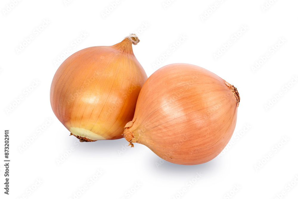 Fototapeta premium Fresh Yellow Onion bulbs isolated on white background.