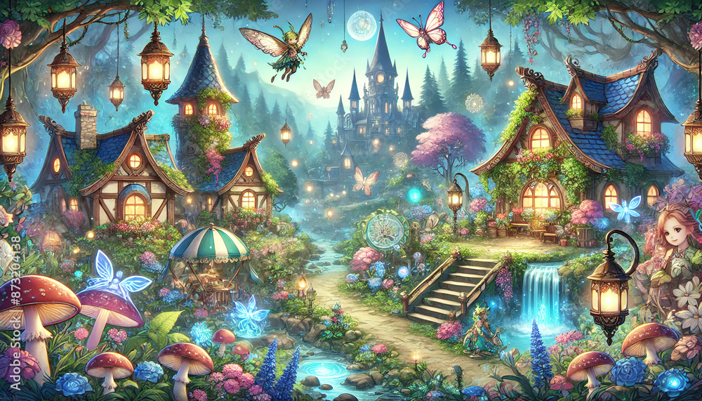 Fairy Village Fantasy RPG Background Fairy Village Fantasy RPG Background