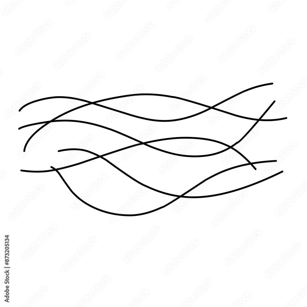 Hand drawn abstract wave lines. Vector ilustration Hand drawn abstract wave lines. Vector ilustration