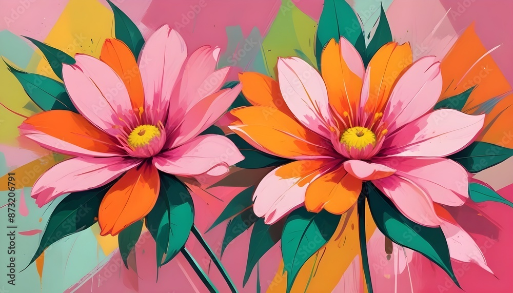Fototapeta premium Pink daisy or chrysanthemum flowers in bouquet Beauty of nature Blossom and delicate essence of plants