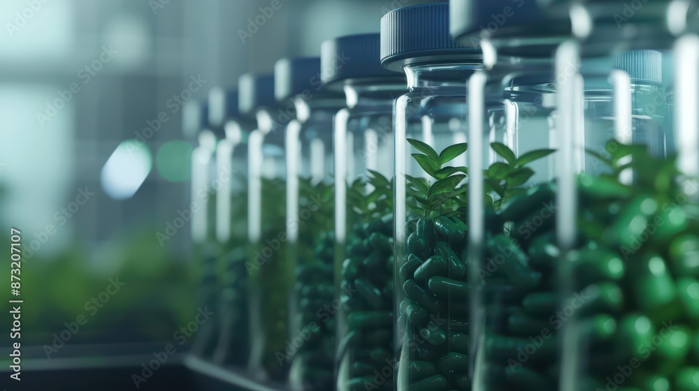 An advanced biotech research lab explores the fusion of mystical herbs and cuttingedge genetics An advanced biotech research lab explores the fusion of mystical herbs and cuttingedge genetics