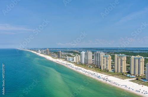 Aerial view of the beach at Perdido Key photo