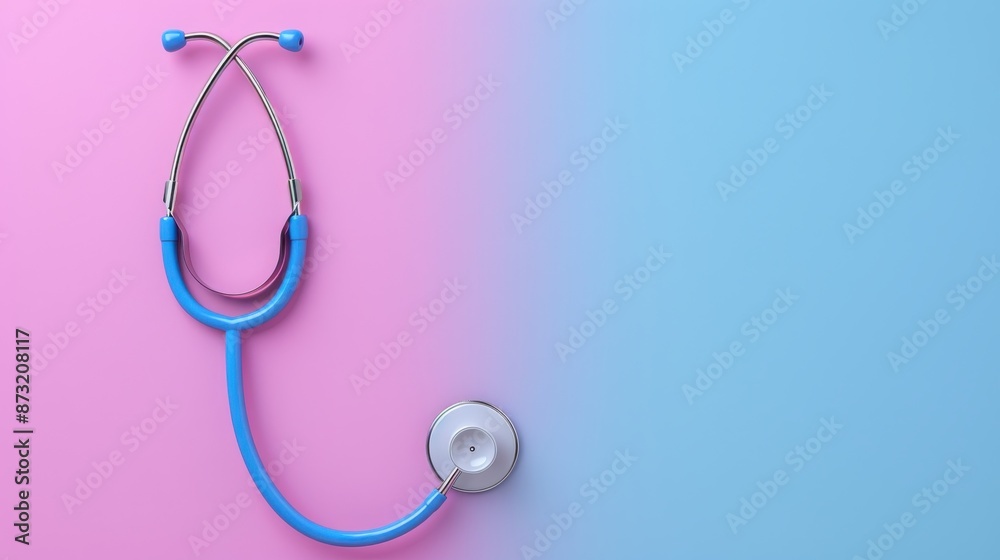 Stethoscope on a pastel colored background, free text space, medical theme, illustration background Stethoscope on a pastel colored background, free text space, medical theme, illustration background