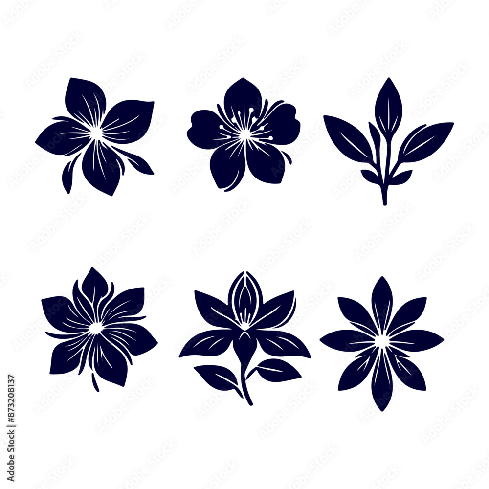 Fototapeta premium Creative Set of a Flower outline design