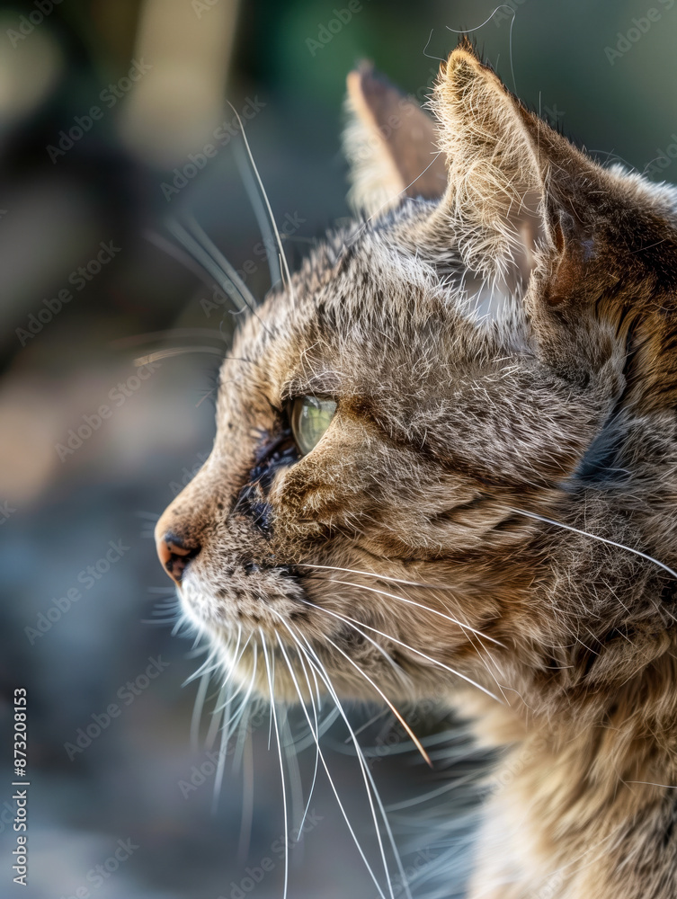 Obraz premium Portrait of an old blind cat