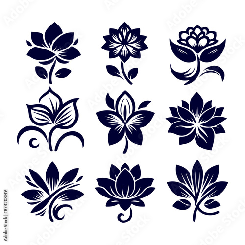 Creative Set of a Flower outline design