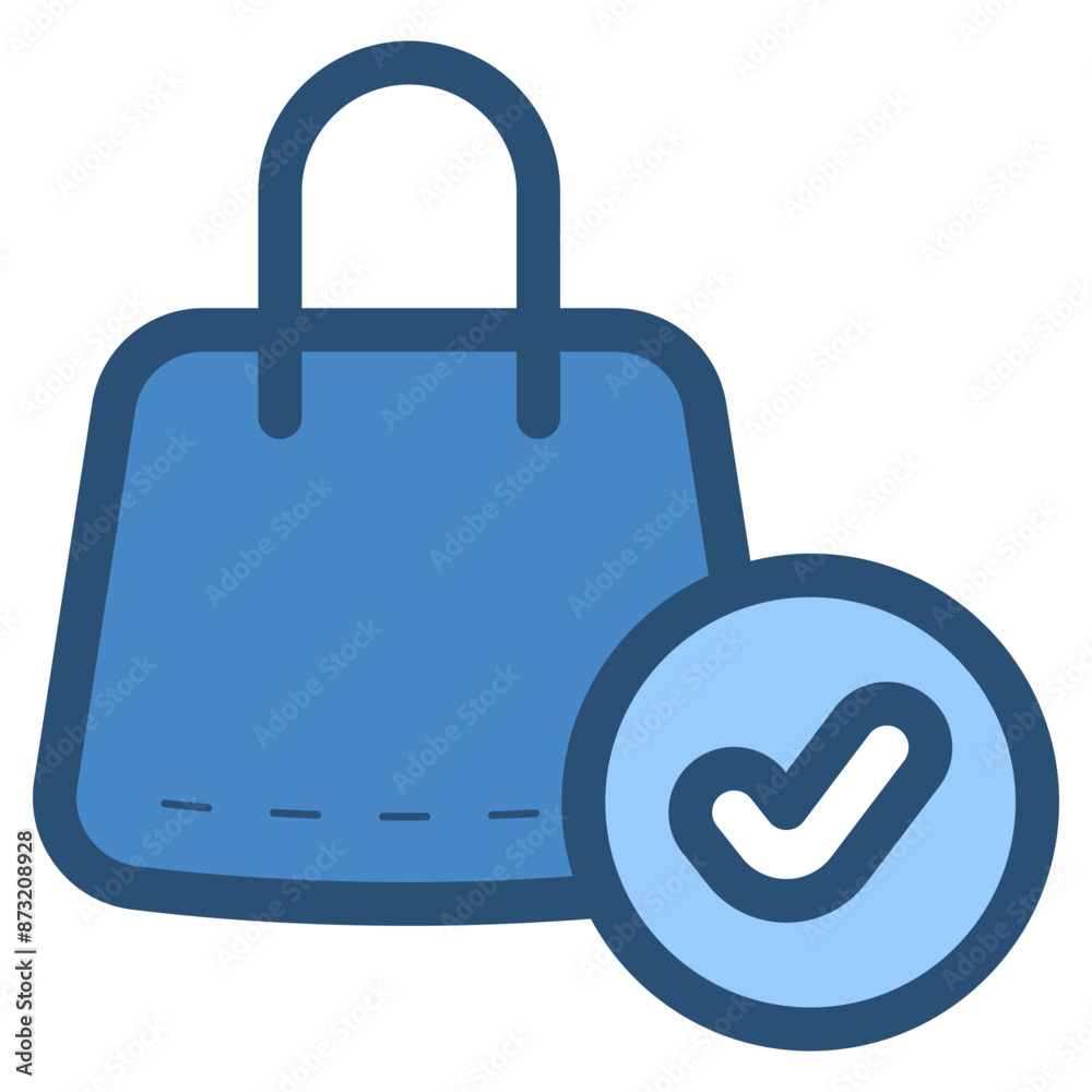shopping bag with check mark sign icon shopping bag with check mark sign icon
