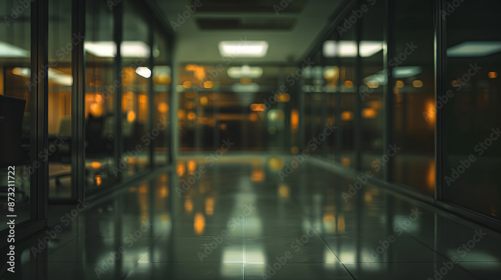 Serene Evening Ambiance in a Modern Office Interior