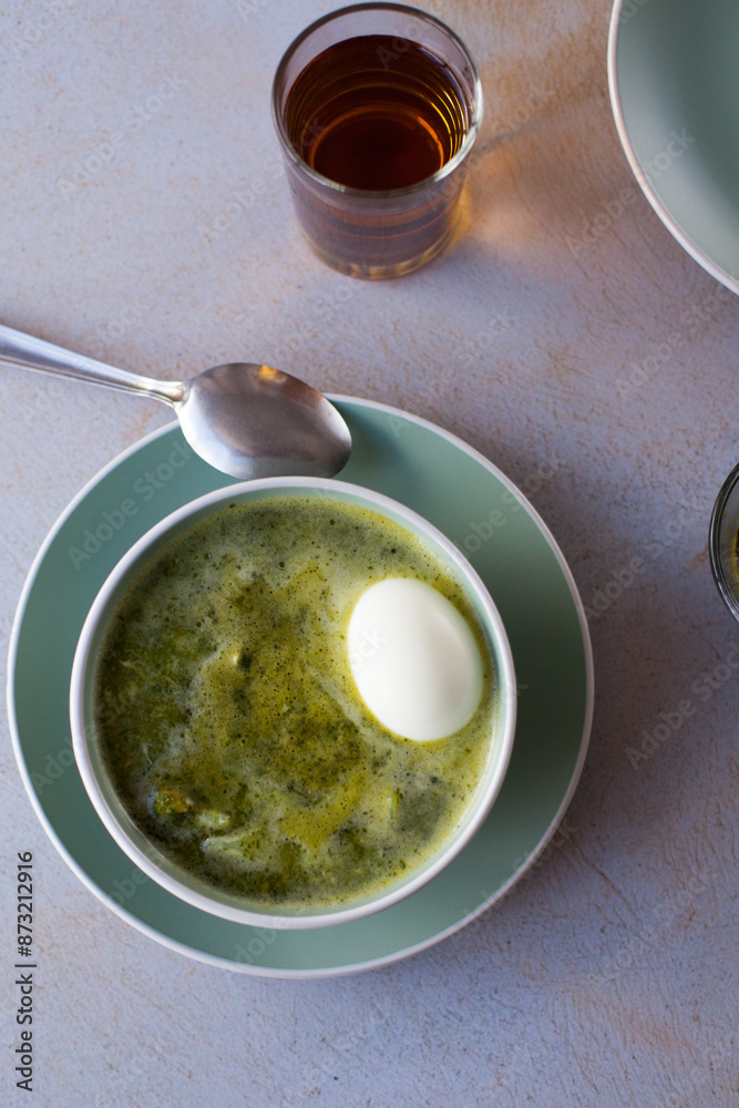 Photography of Sopa Verde Peruana. Peruvian and healthy food concept. Photography of Sopa Verde Peruana. Peruvian and healthy food concept.