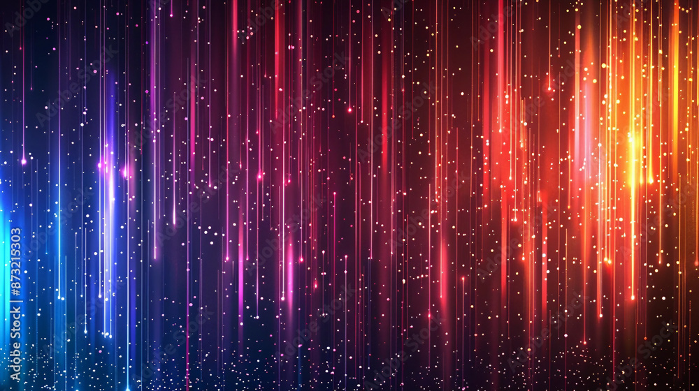 Illuminated colorful lines and particles background. Glowing data charts in ambient light, digitally. Illuminated colorful lines and particles background. Glowing data charts in ambient light, digitally.
