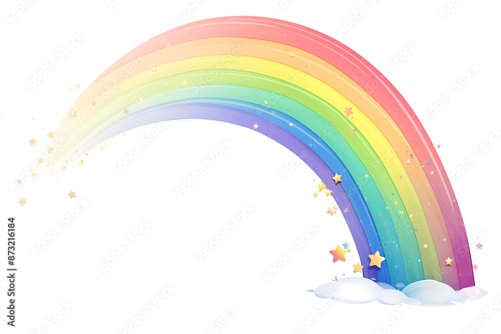 Cartoon rainbow rendered on a white background, featuring bright and vibrant colors in a smooth, arched shape, perfect for cheerful and playful designs. Cartoon rainbow rendered on a white background, featuring bright and vibrant colors in a smooth, arched shape, perfect for cheerful and playful designs.