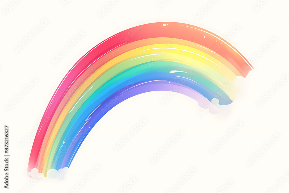 Cartoon rainbow rendered on a white background, featuring bright and vibrant colors in a smooth, arched shape, perfect for cheerful and playful designs. Cartoon rainbow rendered on a white background, featuring bright and vibrant colors in a smooth, arched shape, perfect for cheerful and playful designs.