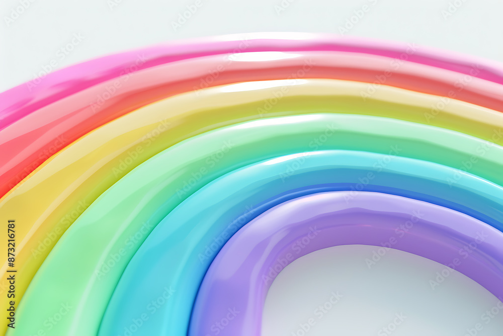 Cartoon rainbow rendered on a white background, featuring bright and vibrant colors in a smooth, arched shape, perfect for cheerful and playful designs. Cartoon rainbow rendered on a white background, featuring bright and vibrant colors in a smooth, arched shape, perfect for cheerful and playful designs.