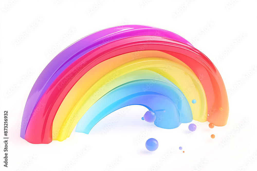 Cartoon rainbow rendered on a white background, featuring bright and vibrant colors in a smooth, arched shape, perfect for cheerful and playful designs. Cartoon rainbow rendered on a white background, featuring bright and vibrant colors in a smooth, arched shape, perfect for cheerful and playful designs.