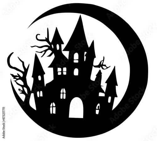 halloween castle silhouette