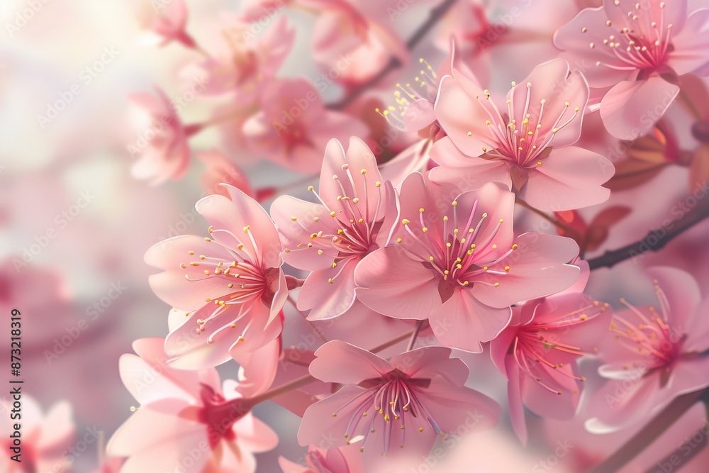 A close-up of delicate cherry blossoms in full bloom, their pink petals glowing in the sunlight. Illustration --ar 3:2 --style raw Job ID: 65f8a328-ce83-4e66-af1f-e77db6d89b8f A close-up of delicate cherry blossoms in full bloom, their pink petals glowing in the sunlight. Illustration --ar 3:2 --style raw Job ID: 65f8a328-ce83-4e66-af1f-e77db6d89b8f