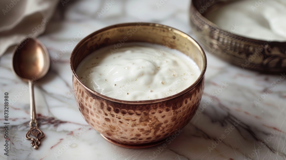 Homemade copper bowl yogurt