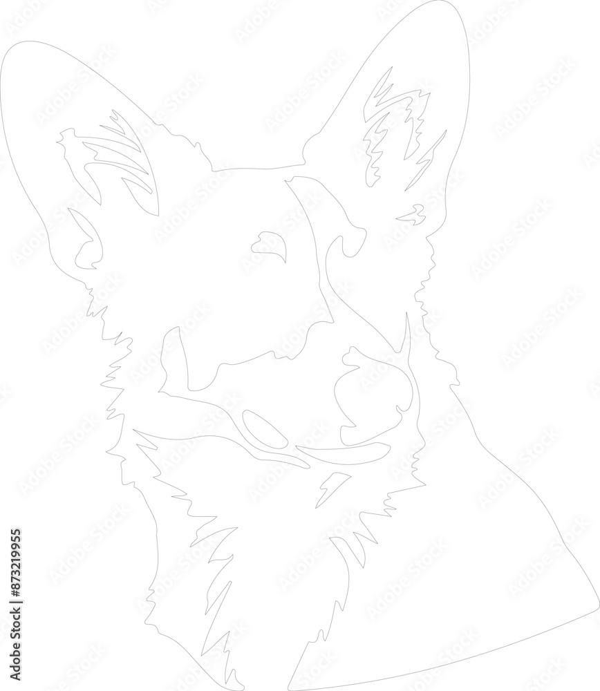 Cardigan Welsh Corgi outline