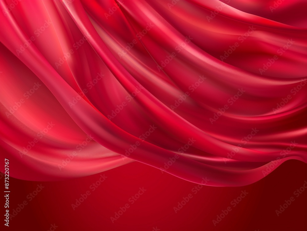 Red background, smooth and elegant silk texture