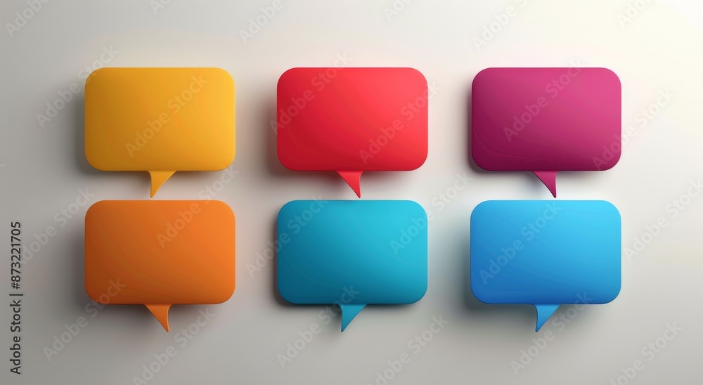 speech bubbles in different colors, with people's silhouettes inside them, representing the concept of community speech bubbles in different colors, with people's silhouettes inside them, representing the concept of community