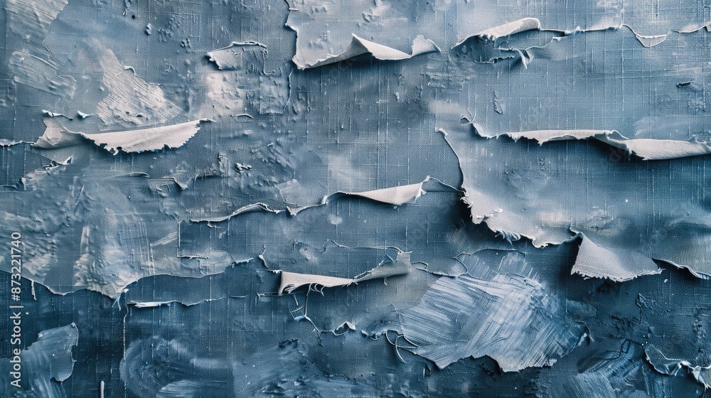 Close up of Attractive Denim Painted Patterned Banners Abstract Form with Text Space Textured Wall Background Close up of Attractive Denim Painted Patterned Banners Abstract Form with Text Space Textured Wall Background
