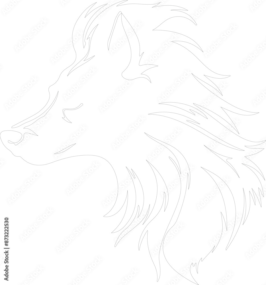 Fototapeta premium Chinese Crested outline