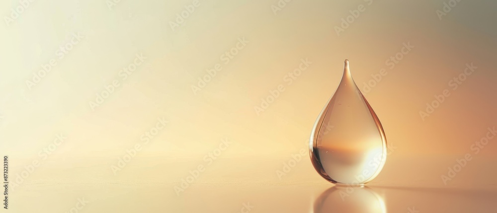 Fototapeta premium Embracing Compassion, Symbolic Tear Drop in Minimalist Art