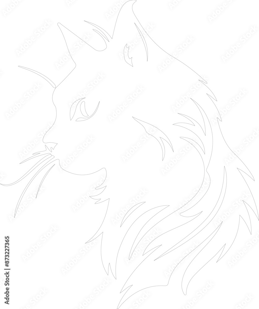 Cymric Cat outline Cymric Cat outline