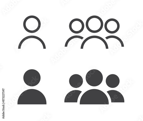 Group of people or group of users. Group icon, people icon set in trendy flat style. Persons symbol infographics website design, logo, app photo