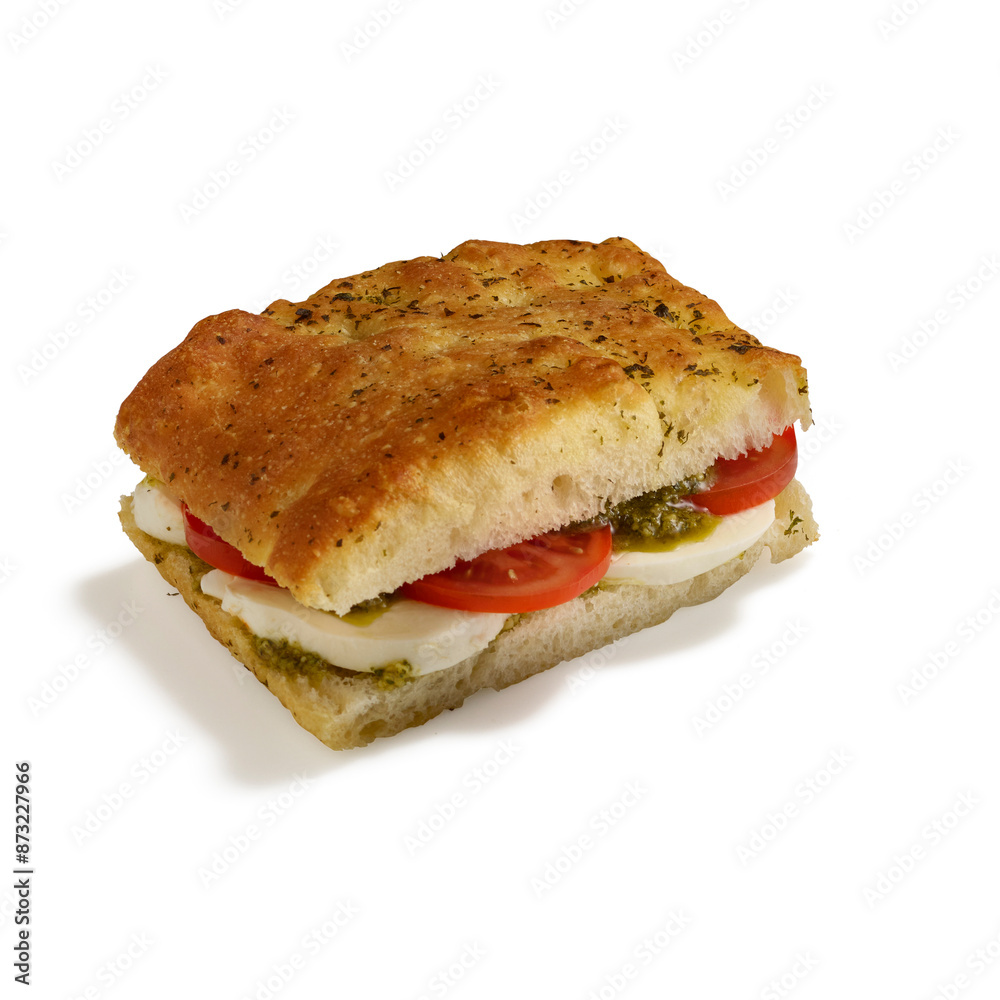 Sandwich isolated on dark background. Sandwich clipping path. Top view. Selective focus and copy space. Sandwich isolated on dark background. Sandwich clipping path. Top view. Selective focus and copy space.