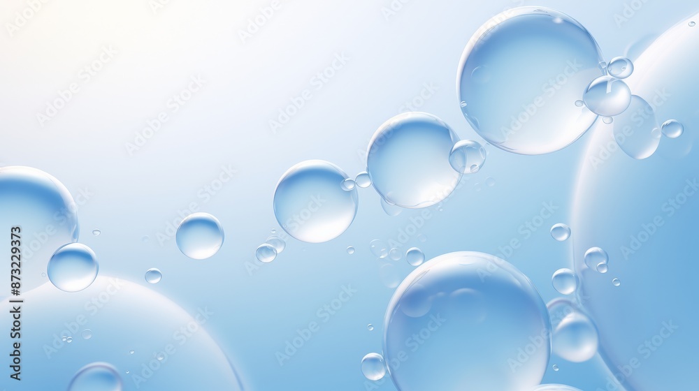 Clear blue bubbles on a light background, creating a refreshing, airy atmosphere, perfect for spa, skincare, and wellness concepts. Clear blue bubbles on a light background, creating a refreshing, airy atmosphere, perfect for spa, skincare, and wellness concepts.