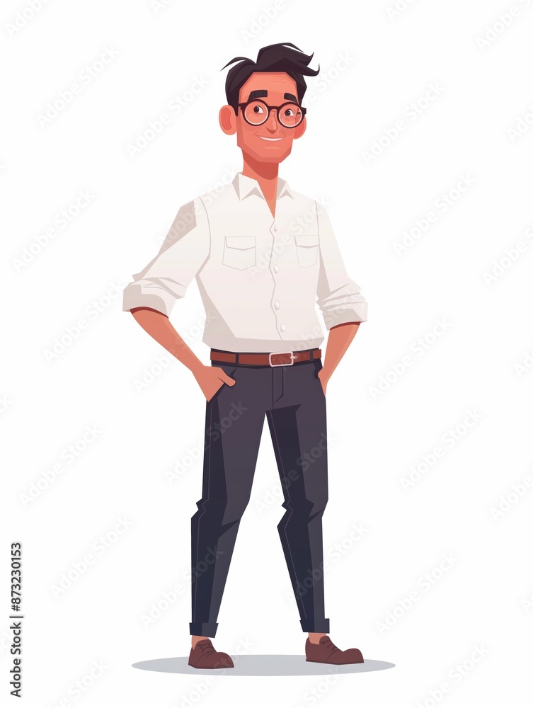 Teacher male, Full body character, Vector illustration, Clip art, education, isolated on white background Teacher male, Full body character, Vector illustration, Clip art, education, isolated on white background