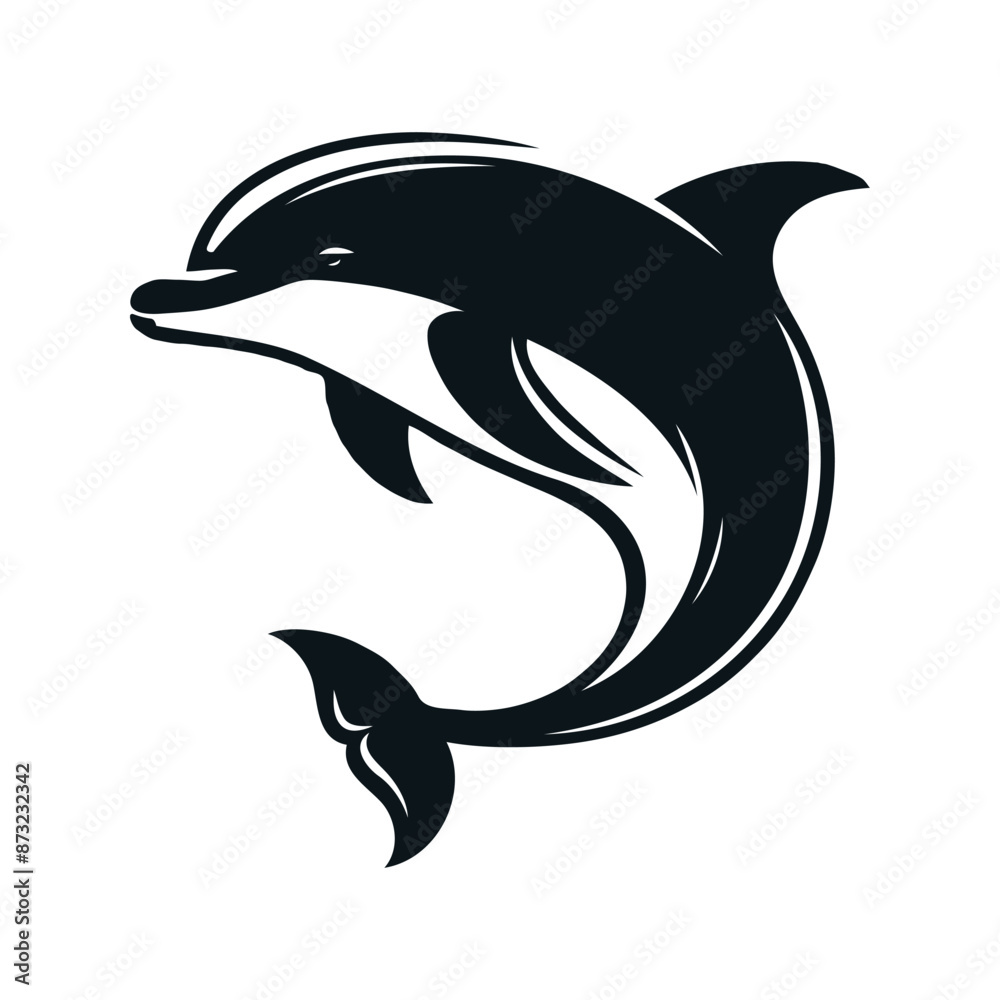 dolphin silhouette isolated on white dolphin silhouette isolated on white