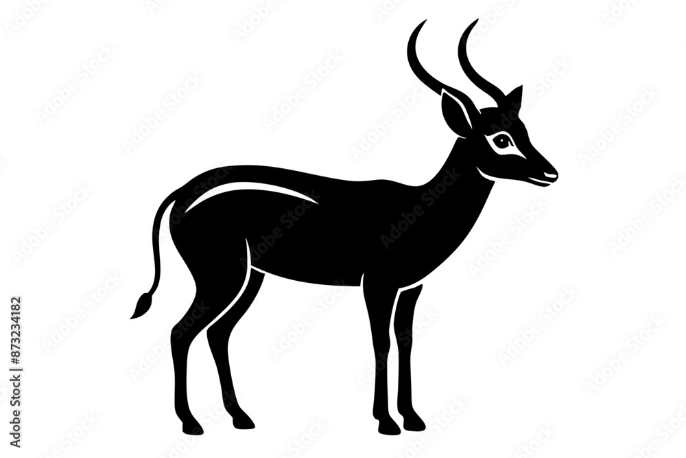 Obraz premium klipspringer silhouette vector illustration