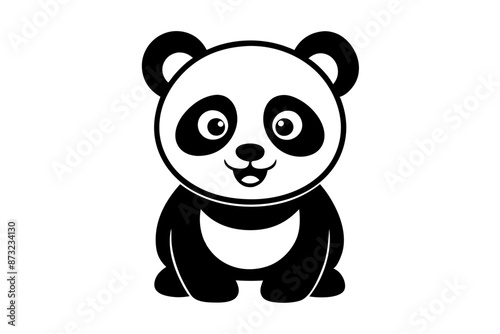 panda silhouette vector illustration