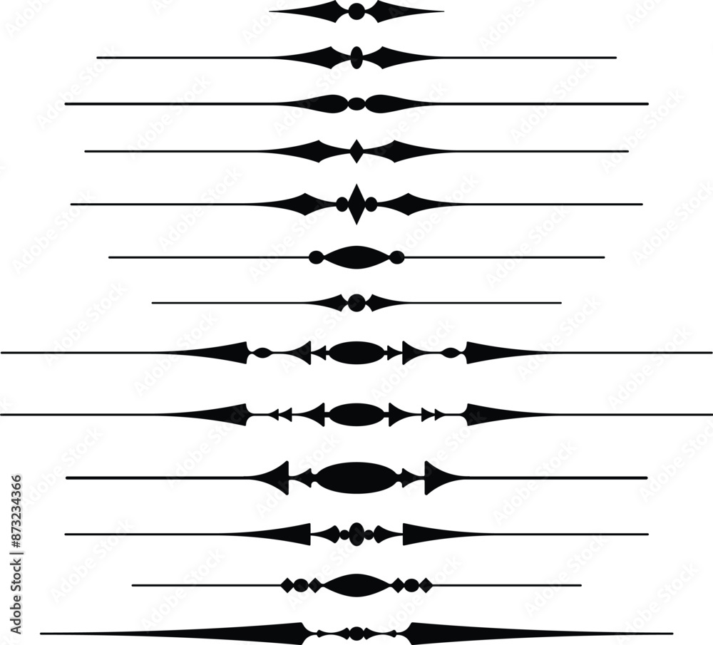 Set of page dividers or rule lines Set of page dividers or rule lines