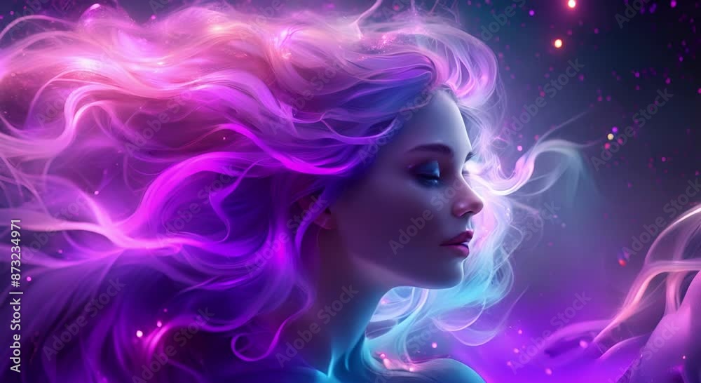 ethereal woman with hair