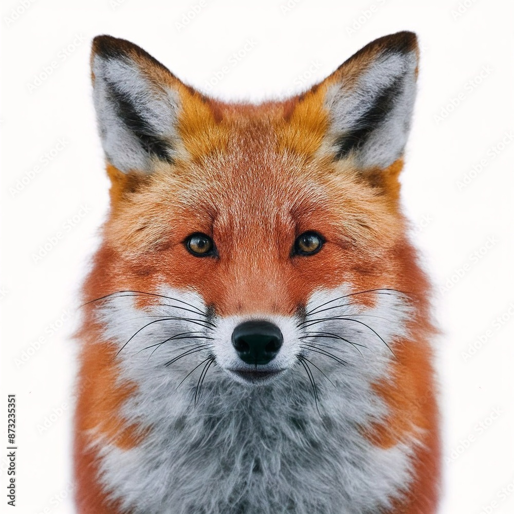 Obraz premium white background fox