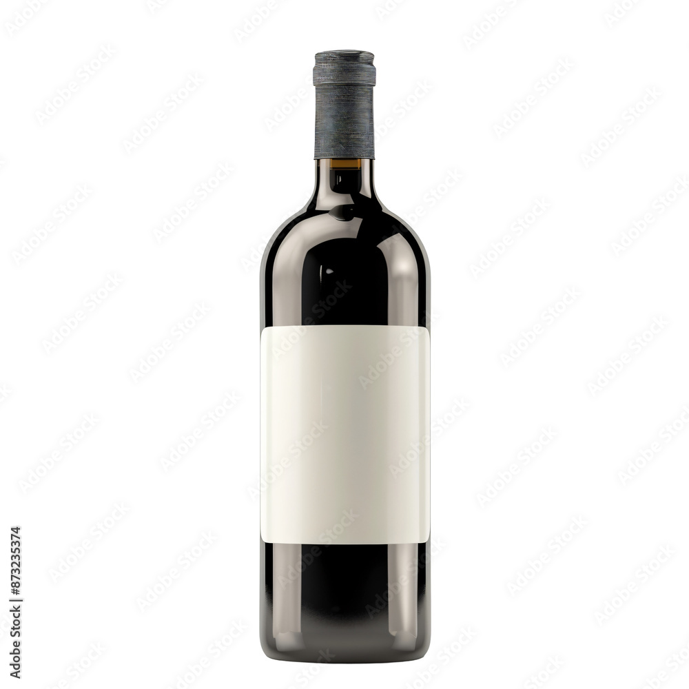 Elegant wine bottle highlighting its sleek shape and detailed label, isolated on white and transparent background Elegant wine bottle highlighting its sleek shape and detailed label, isolated on white and transparent background