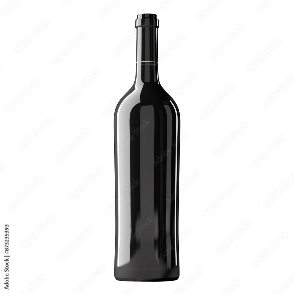 Elegant wine bottle in die cut PNG style highlighting its sleek shape and detailed label isolated on white and transparent background Elegant wine bottle in die cut PNG style highlighting its sleek shape and detailed label isolated on white and transparent background