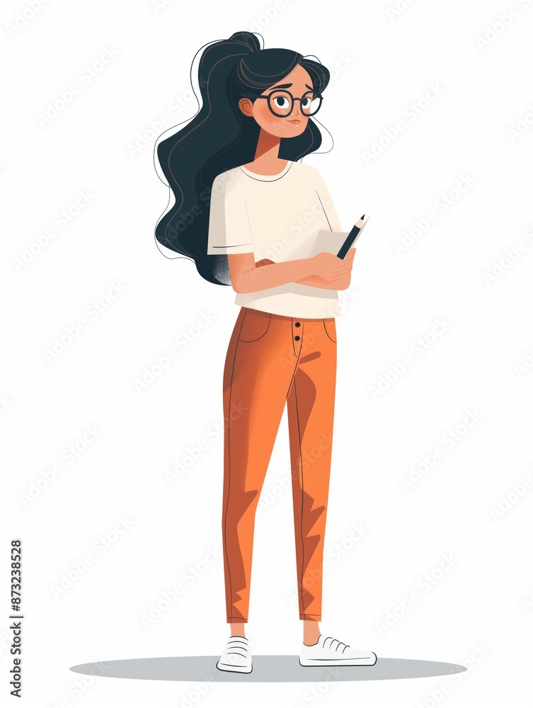 Writer Author female, Full body character, Vector illustration, Clip art, Arts and Entertainment, isolated on white background Writer Author female, Full body character, Vector illustration, Clip art, Arts and Entertainment, isolated on white background