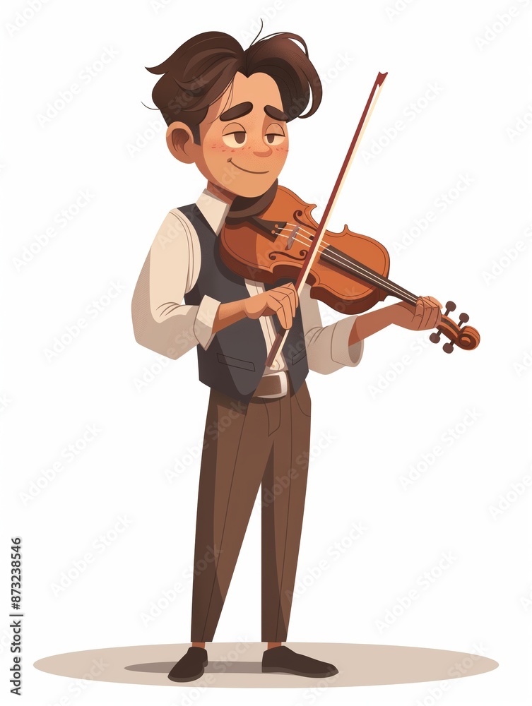 Musician male, Full body character, Vector illustration, Clip art, Arts and Entertainment, isolated on white background Musician male, Full body character, Vector illustration, Clip art, Arts and Entertainment, isolated on white background