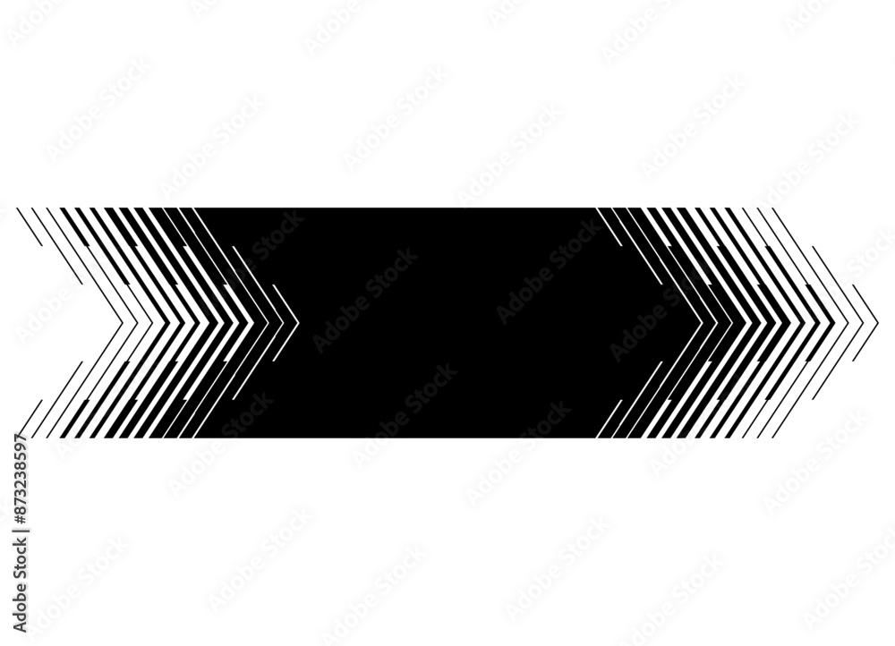 The arrow is a pointer. Vector striped pattern with lines, black on white background. black and white background for packaging design, clothes, interior, printing. Optical effects. Spot, Stripe