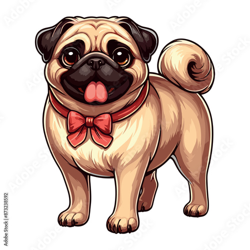 Cute Pug Vector Cartoon illustration