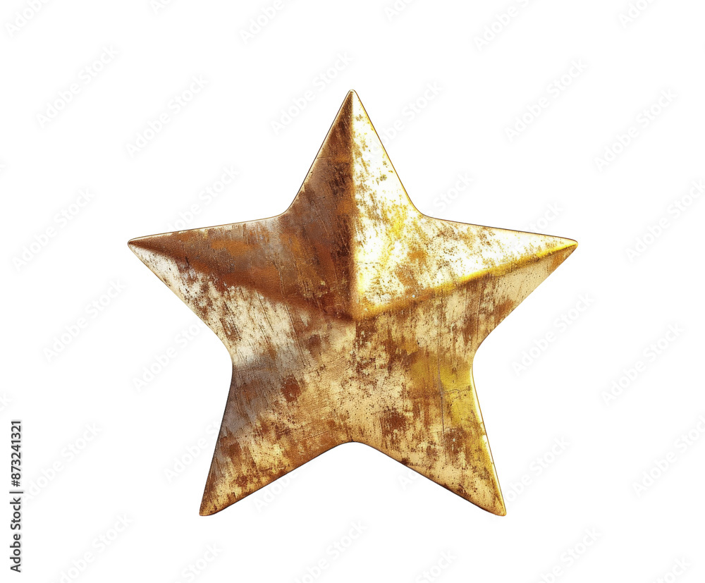 Shiny gold star with detailed texture, isolated on white. Shiny gold star with detailed texture, isolated on white.