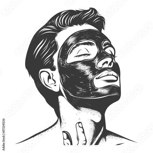 Man with a facial mask on his face